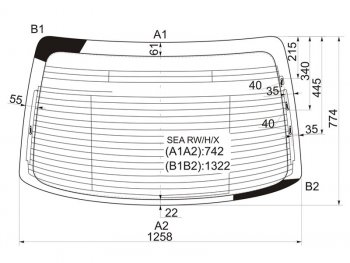 6 599 р. Стекло заднее (Цвет зеленый Обогрев Антенна) Honda Accord 02-08  Acura TSX 03-08 XYG SEA RW/H/X  с доставкой в г. Кемерово. Увеличить фотографию 1