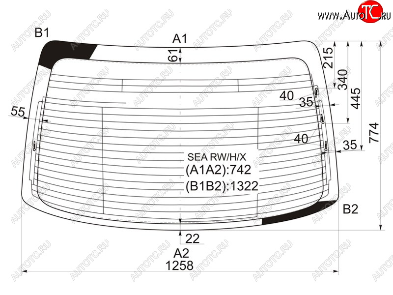 6 599 р. Стекло заднее (Цвет зеленый Обогрев Антенна) Honda Accord 02-08  Acura TSX 03-08 XYG SEA RW/H/X  с доставкой в г. Кемерово