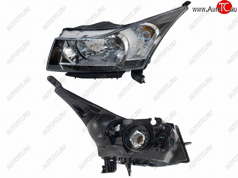 3 699 р. Фара левая (черная) SAT Chevrolet Cruze J305 хэтчбек дорестайлинг (2009-2012)  с доставкой в г. Кемерово