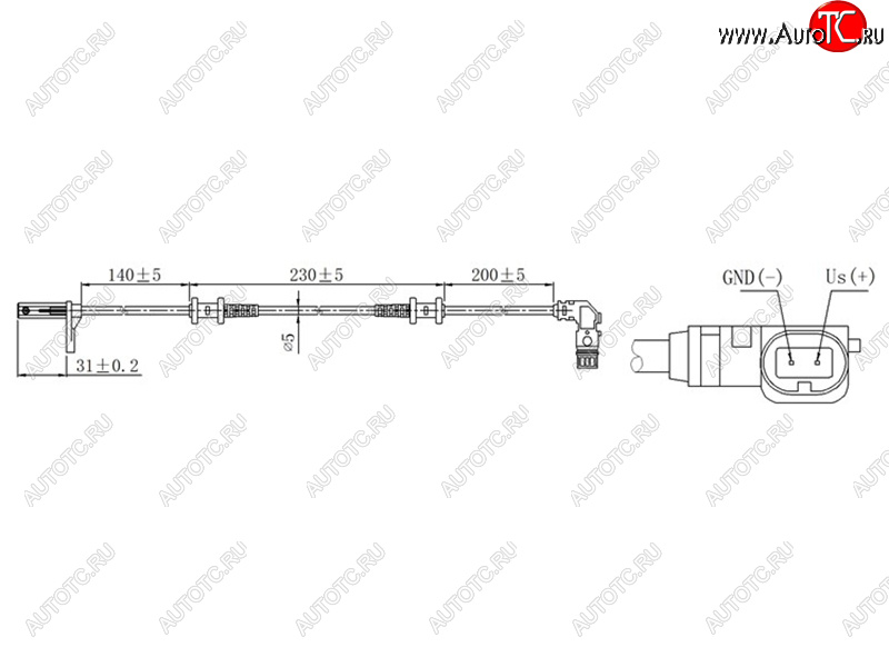 849 р. Датчик ABS передний RH-LH SAT Mercedes-Benz C-Class CL203 дорестайлинг купе (2001-2004)  с доставкой в г. Кемерово