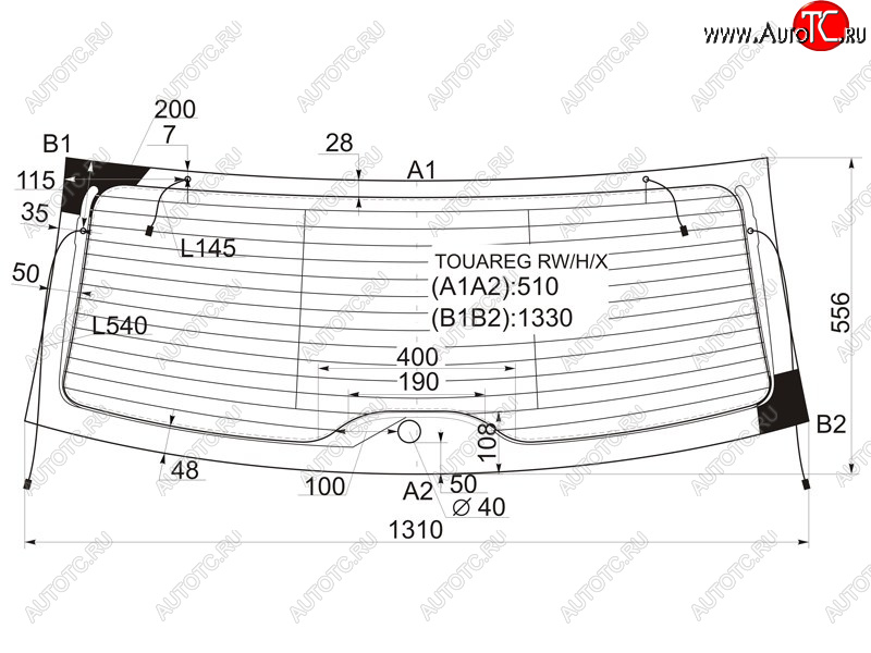 11 699 р. Стекло заднее (Цвет зеленый Обогрев Антенна) Volkswagen Touareg 02-10 XYG TOUAREG RW/H/X  с доставкой в г. Кемерово