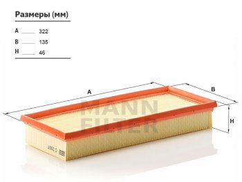 Фильтр воздушный MANN Mercedes-Benz S class ( W221,  W222) (2006-2017) седан гибрид дорестайлинг