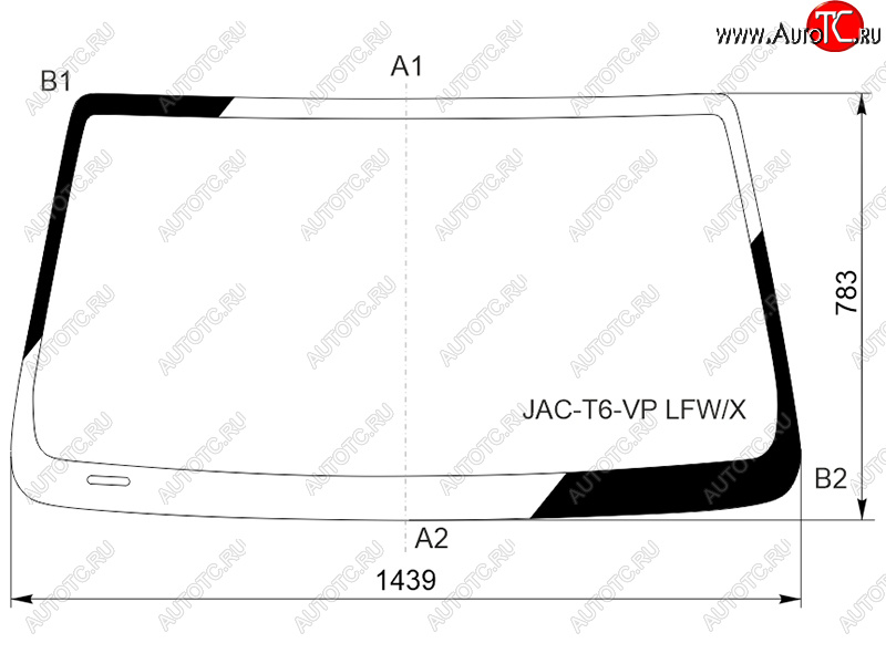 6 499 р. Стекло лобовое JAC T6 18-  T8 18-  T8 Pro 20-  Sollers ST6 23-  ST8 24- XYG JAC-T6-VP LFW/X  с доставкой в г. Кемерово