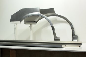 Задние ремонтные арки и пороги (с усилителем) AUTOFERRUM Nissan Wingroad  2 Y11 (1999-2005) дорестайлинг универсал, рестайлинг универсал (Оцинкованная сталь 0,8 и 1 мм.)