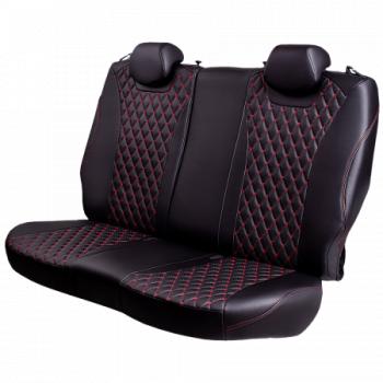 12 749 р. Комплект чехлов для сидений (РЗС 60/40 3Г Орегон) БАЙРОН Lord Autofashion CITROEN C4 B7 хэтчбэк 5 дв. (2011-2018) (черный, вставка черная, строчка красная)  с доставкой в г. Кемерово. Увеличить фотографию 3