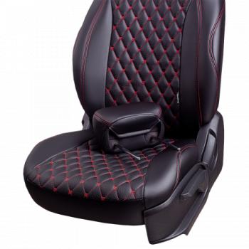 12 749 р. Комплект чехлов для сидений (РЗС 60/40 3Г Орегон) БАЙРОН Lord Autofashion CITROEN C4 B7 хэтчбэк 5 дв. (2011-2018) (черный, вставка черная, строчка красная)  с доставкой в г. Кемерово. Увеличить фотографию 5