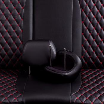 12 749 р. Комплект чехлов для сидений (РЗС 60/40 3Г Орегон) БАЙРОН Lord Autofashion CITROEN C4 B7 хэтчбэк 5 дв. (2011-2018) (черный, вставка черная, строчка красная)  с доставкой в г. Кемерово. Увеличить фотографию 8