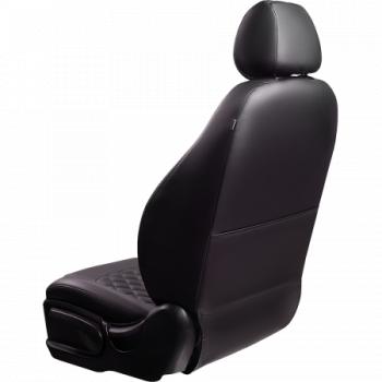 6 599 р. Комплект чехлов для сидений (ЦЗС Илана+Орегон) ТУРИН ст РОМБ Lord Autofashion Daewoo Nexia дорестайлинг (1995-2008) (черный, вставка черная, строчка черная)  с доставкой в г. Кемерово. Увеличить фотографию 3