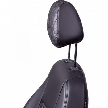 6 599 р. Комплект чехлов для сидений (ЦЗС Илана+Орегон) ТУРИН ст РОМБ Lord Autofashion Daewoo Nexia дорестайлинг (1995-2008) (черный, вставка черная, строчка черная)  с доставкой в г. Кемерово. Увеличить фотографию 7