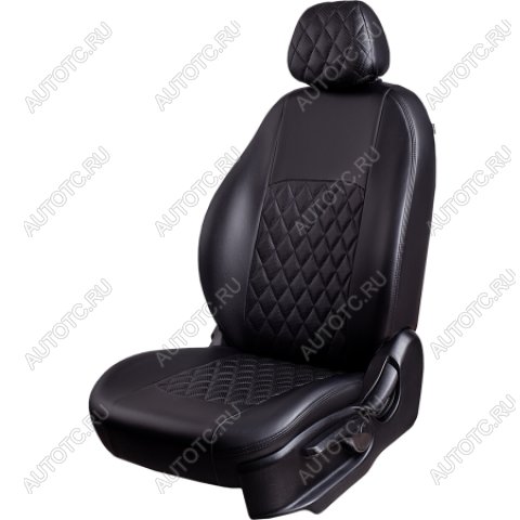 6 599 р. Комплект чехлов для сидений (ЦЗС Илана+Орегон) ТУРИН ст РОМБ Lord Autofashion Daewoo Nexia дорестайлинг (1995-2008) (черный, вставка черная, строчка черная)  с доставкой в г. Кемерово