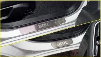Накладки на пороги, ТСС Тюнинг BAIC U5 Plus (2021-2025) (лист шлифованный надпись BAIC)