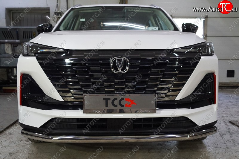 20 799 р. Защита переднего бампера нижняя d60,3 мм ТСС Тюнинг Changan CS55 Plus (2021-2025) (нержавейка)  с доставкой в г. Кемерово