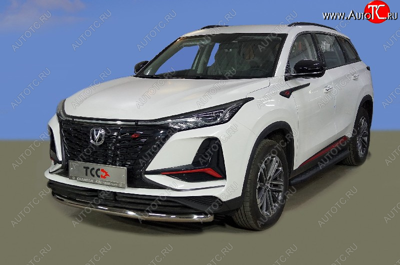 17 349 р. Защита переднего бампера нижняя d60,3 мм ТСС Тюнинг  Changan CS75 Plus (2022-2025) (нержавейка)  с доставкой в г. Кемерово