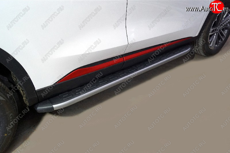 21 999 р. Пороги алюминиевые с пластиковой накладкой, ТСС Тюнинг  Changan CS75 (2018-2022) 1-ый рестайлинг (карбон серебро )  с доставкой в г. Кемерово