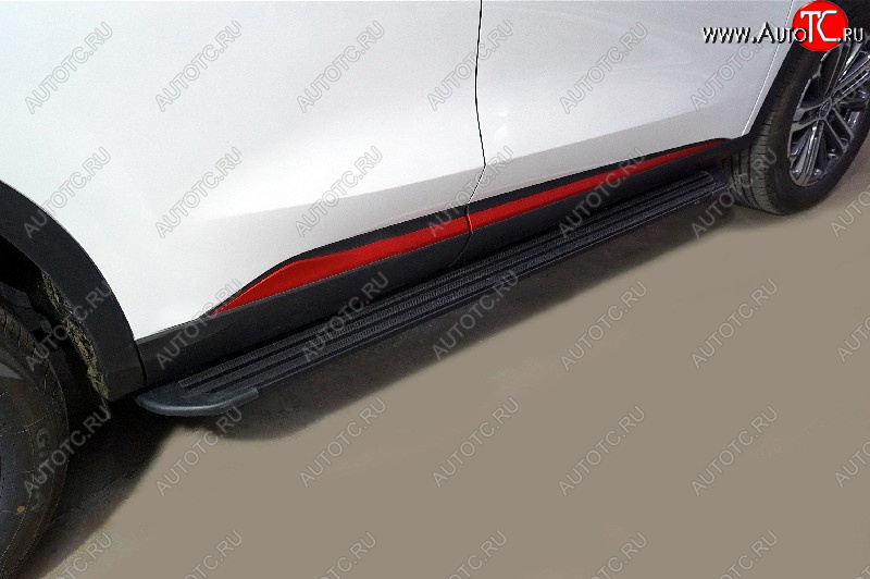 21 999 р. Пороги алюминиевые Slim Line ТСС Тюнинг  Changan CS75 (2018-2022) 1-ый рестайлинг (Black)  с доставкой в г. Кемерово