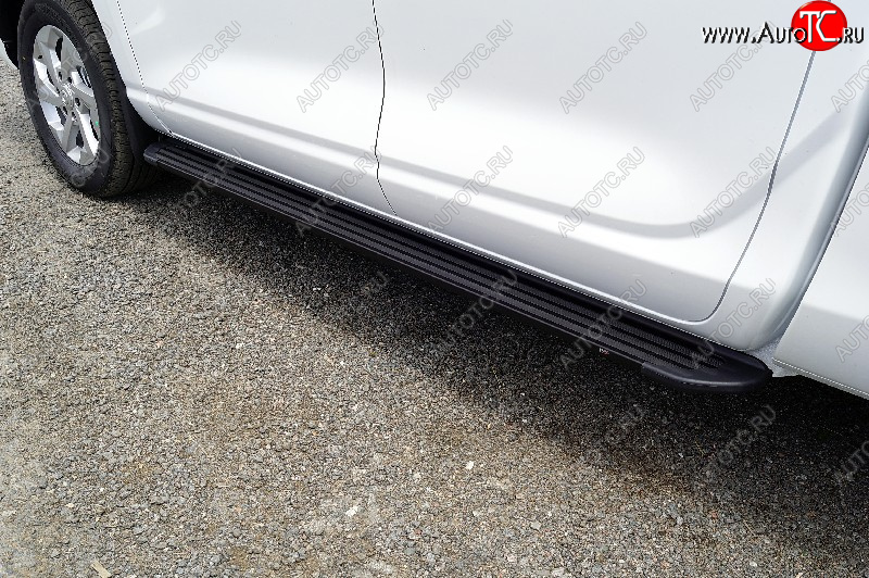 22 999 р. Пороги алюминиевые Slim Line ТСС Тюнинг  Changan Hunter Plus (2022-2025) пикап (Black)  с доставкой в г. Кемерово