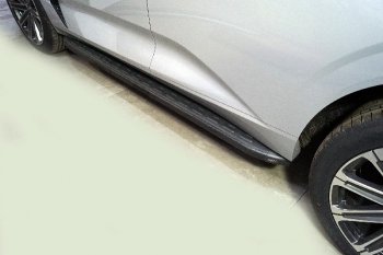 Пороги алюминиевые с пластиковой накладкой ТСС Тюнинг Changan UNI-K (2020-2025) (карбон черные)