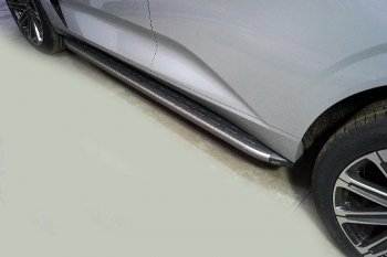 Пороги алюминиевые с пластиковой накладкой ТСС Тюнинг Changan UNI-K (2020-2025) (карбон серые)