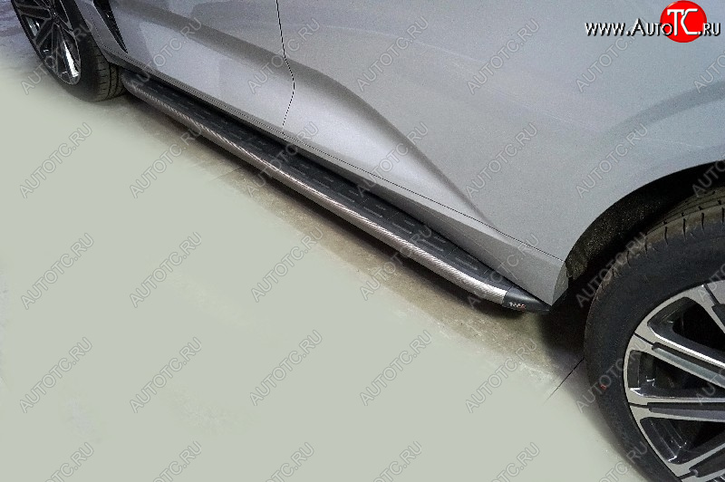21 999 р. Пороги алюминиевые с пластиковой накладкой ТСС Тюнинг  Changan UNI-K (2020-2025) (карбон серые)  с доставкой в г. Кемерово
