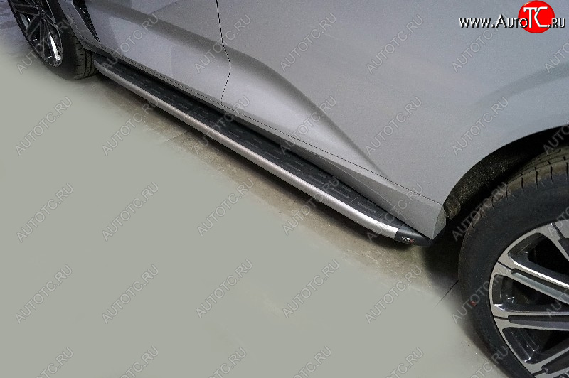 21 999 р. Пороги алюминиевые с пластиковой накладкой, ТСС Тюнинг  Changan UNI-K (2020-2025) (карбон серебро)  с доставкой в г. Кемерово