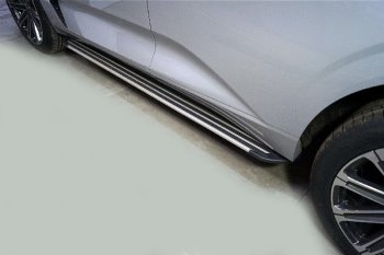 Пороги алюминиевые Slim Line ТСС Тюнинг Changan UNI-K (2020-2025) (Silver )