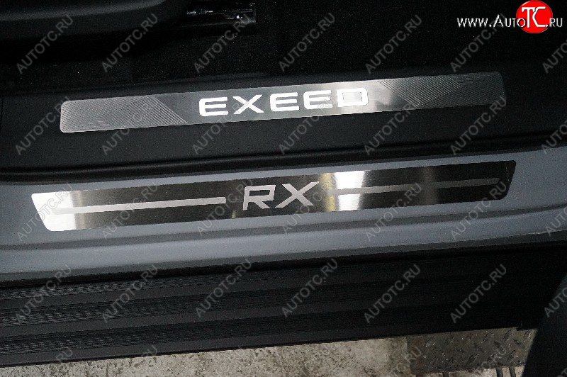2 499 р. Накладки на пороги, ТСС Тюнинг  EXEED RX (2022-2025) (лист шлифованный надпись RX)  с доставкой в г. Кемерово