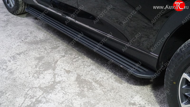 22 999 р. Пороги алюминиевые Slim Line ТСС Тюнинг  GAC GS8 (2016-2023) (Black)  с доставкой в г. Кемерово