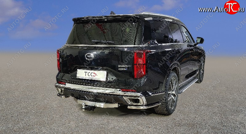 20 799 р. Защита задняя (уголки, нержавейка 42,4 мм) ТСС Тюнинг  GAC GS8 (2016-2023) (уголки)  с доставкой в г. Кемерово