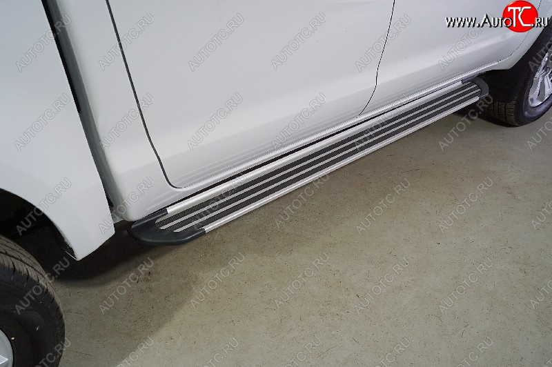 21 999 р. Пороги алюминиевые Slim Line ТСС Тюнинг  JAC T6 (2018-2024) пикап (Slim Line Silver)  с доставкой в г. Кемерово