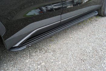 Пороги алюминиевые Slim Line ТСС Тюнинг Jetour Dashing (2022-2025) (Black)