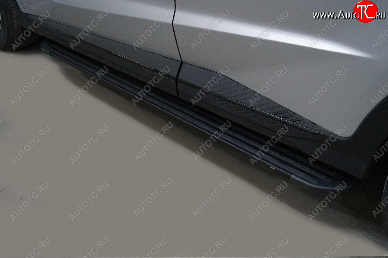 22 999 р. Пороги алюминиевые Slim Line ТСС Тюнинг  Jetour X70 Plus (2023-2025) (Black)  с доставкой в г. Кемерово