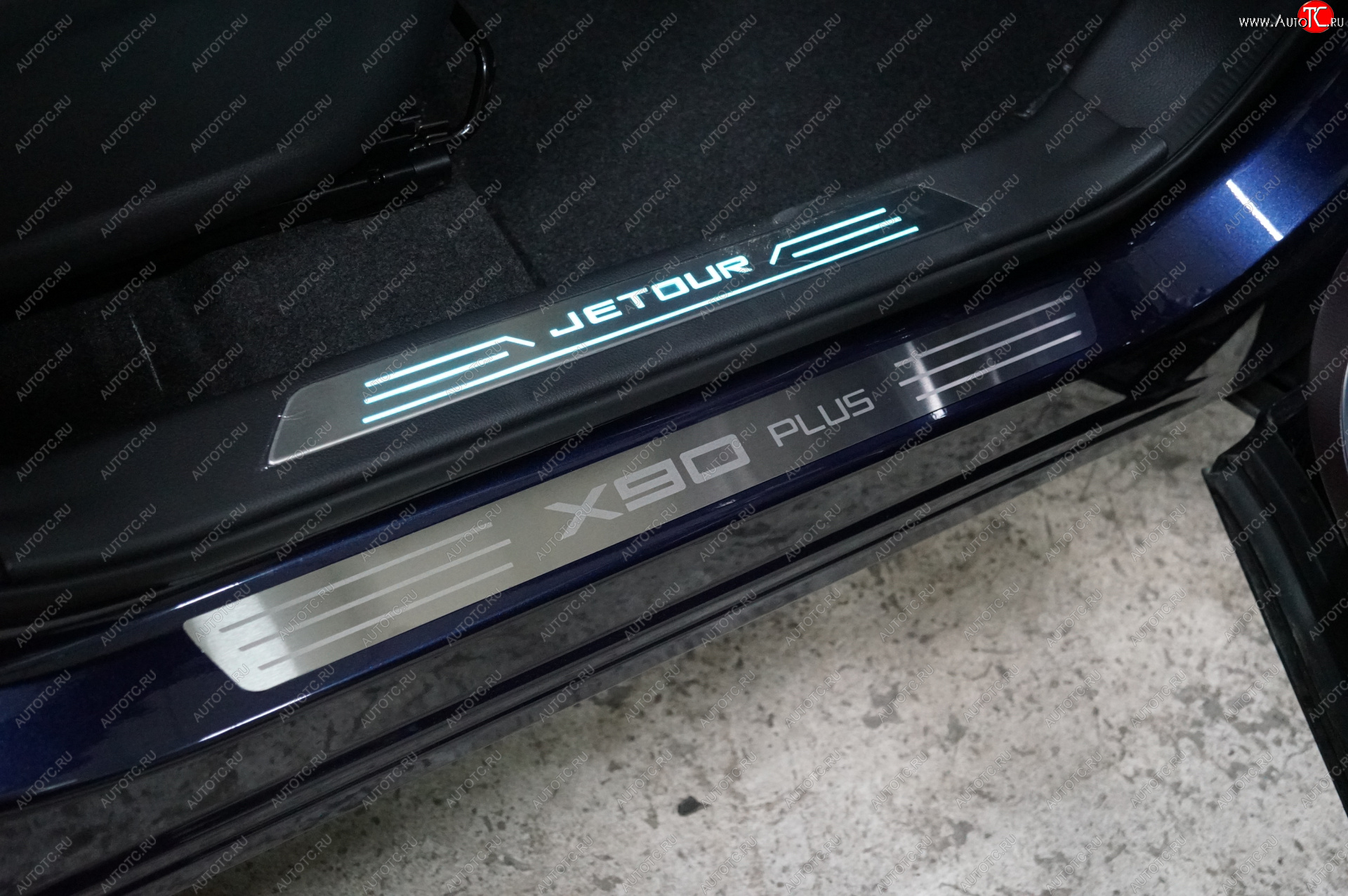 2 499 р. Накладки на пороги, ТСС Тюнинг Jetour X90 Plus (2021-2025) (лист шлифованный надпись X90 Plus)  с доставкой в г. Кемерово
