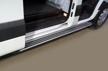 Правый порог алюминиевый Slim line ТСС Тюнинг Sollers Atlant (2022-2025) автобус, цельнометаллический фургон (Silver)