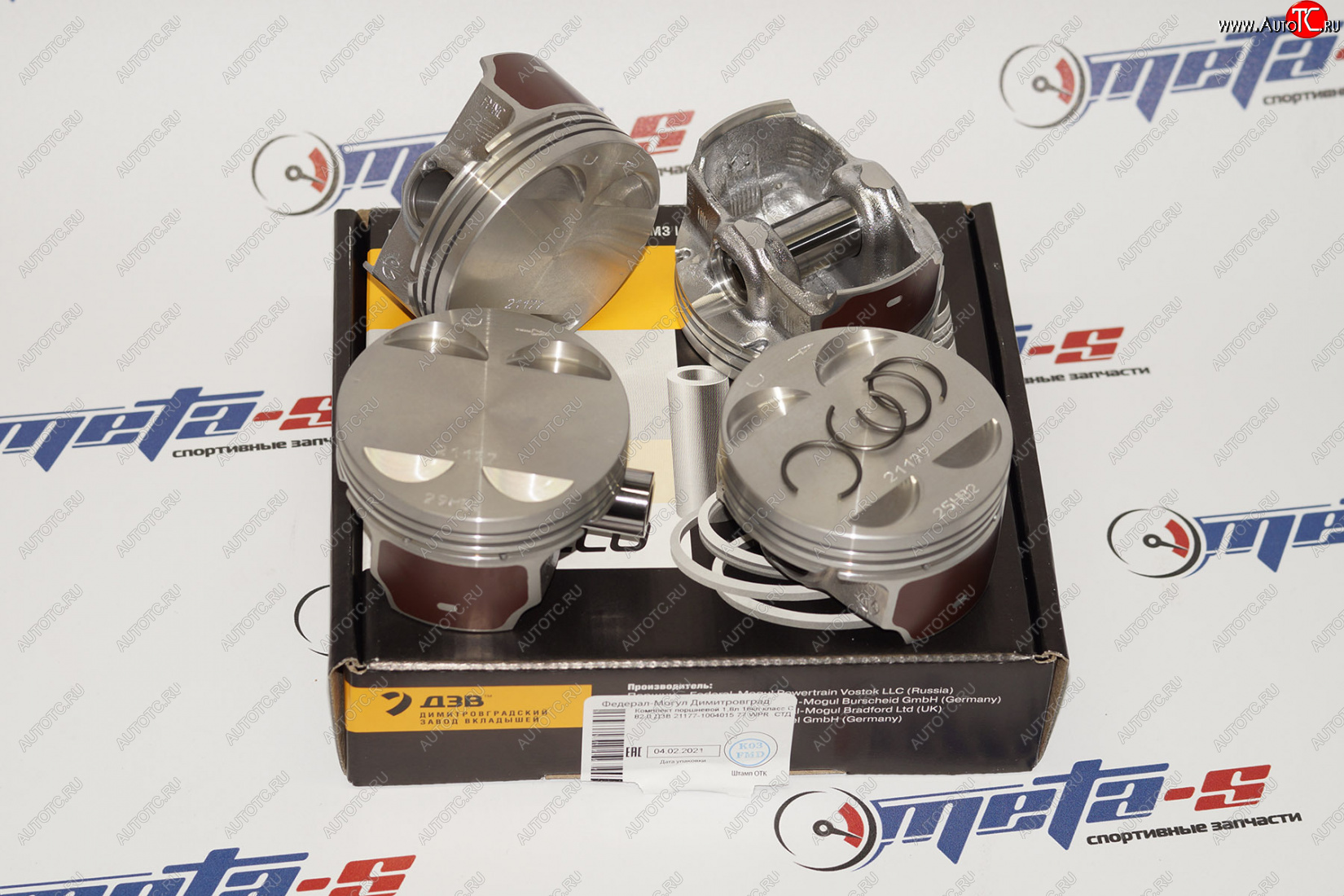 6 849 р. Поршни 21177 Federal Mogul 82,0 (Веста 1,8 безвтык) Federal Mogul (ДЗВ) 21177-1004015-77  с доставкой в г. Кемерово