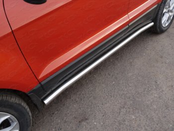 Защита порогов труба d60,3 мм ТСС Тюнинг Ford EcoSport дорестайлинг (2013-2019) (серые)