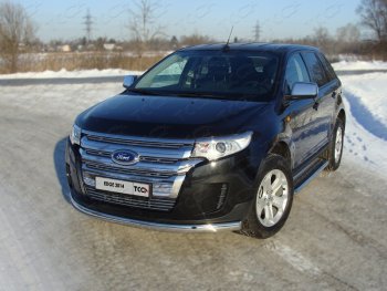 Защита переднего бампера нижняя овальная 75х42 мм ТСС Тюнинг Ford Edge U387 рестайлинг (2011-2015) ()