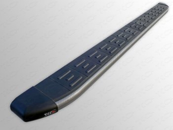 Пороги алюминиевые с пластиковой накладкой ТСС Тюнинг Ford Edge ( U387,  CD539) (2011-2018) рестайлинг, дорестайлинг (карбон серые)