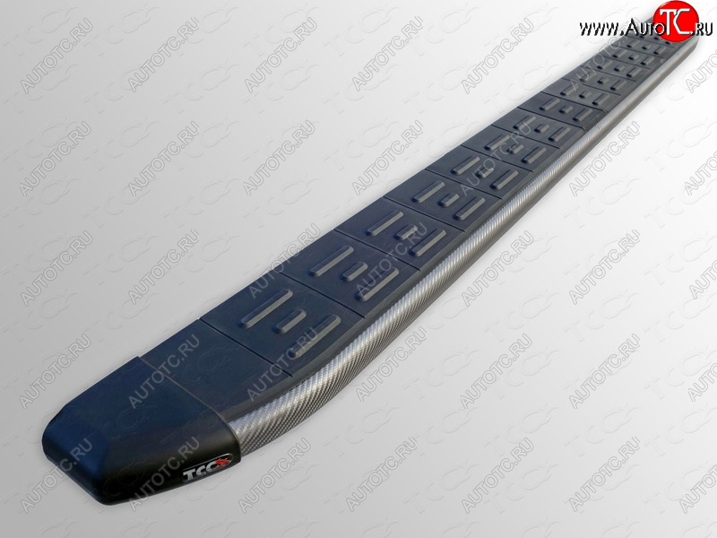 1 000 000 р. Пороги алюминиевые с пластиковой накладкой ТСС Тюнинг  Ford Edge ( U387,  CD539) (2011-2018) рестайлинг, дорестайлинг (карбон серые)  с доставкой в г. Кемерово