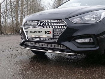  ТСС Тюнинг HYUNDAIAccent 2017- - Решетка радиатора нижняя (лист)  hyunacc1718