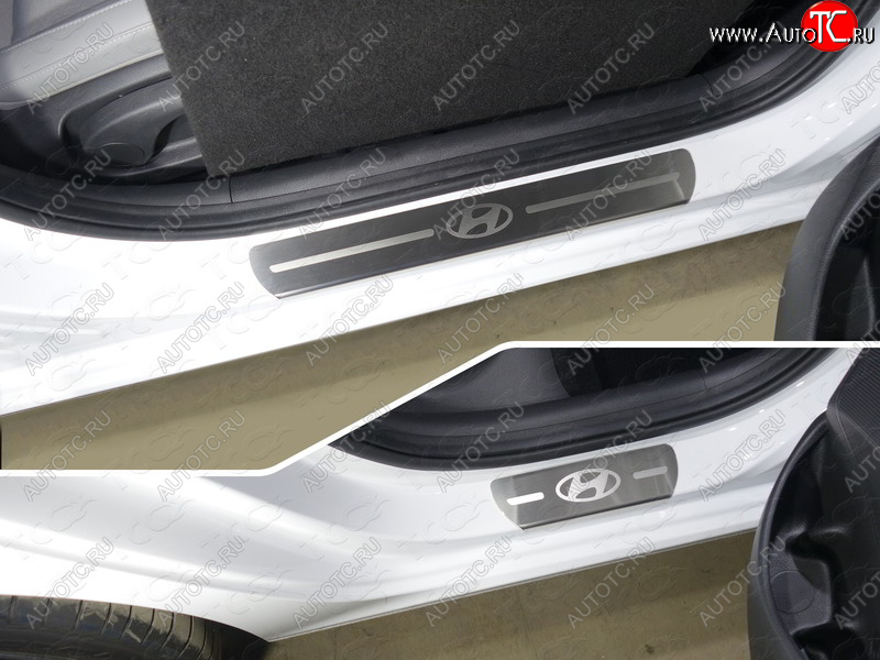 1 000 000 р. Накладки на пороги (4 шт) ТСС Тюнинг  Hyundai I30  3 PD - I30 Fastback  PD (лист шлифованный логотип Hyundai)  с доставкой в г. Кемерово