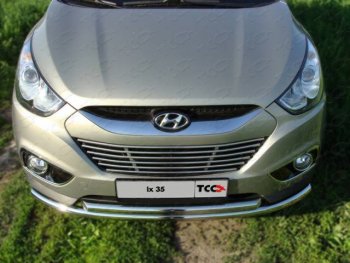 Защита переднего бампера нижняя d50,8*50,8 мм ТСС Тюнинг Hyundai IX35  LM (2009-2013) дорестайлинг (нержавейка)
