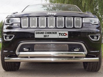 1 093 999 р. Вставка переднего бампера ТСС Тюнинг Jeep Grand Cherokee WK2 2-ой рестайлинг (2017-2022) (лист)  с доставкой в г. Кемерово. Увеличить фотографию 1