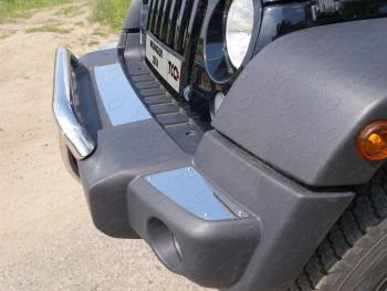  ТСС Тюнинг JEEPWrangler 5D (3.6, JK) 2006-2018 - Накладки на передний бампер (шлифованные) (комплект 3шт.)  jeepwran5d361422