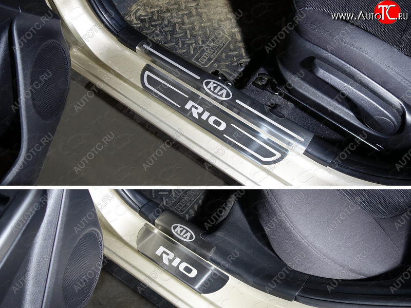 1 000 000 р. Накладки внешние и на пластиковые пороги ТСС Тюнинг KIA Rio 3 QB дорестайлингхэтчбек5дв. (2011-2015) (Лист шлифованный адпись KIA)  с доставкой в г. Кемерово