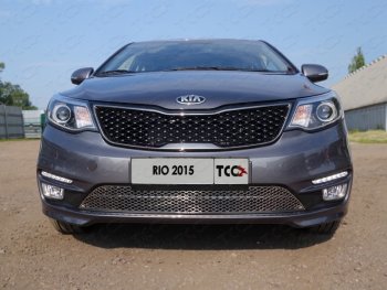 2 769 р. Вставка переднего бампера ТСС Тюнинг  KIA Rio  3 QB (2015-2017) рестайлинг седан, рестайлингхэтчбек5дв. (лист)  с доставкой в г. Кемерово. Увеличить фотографию 1