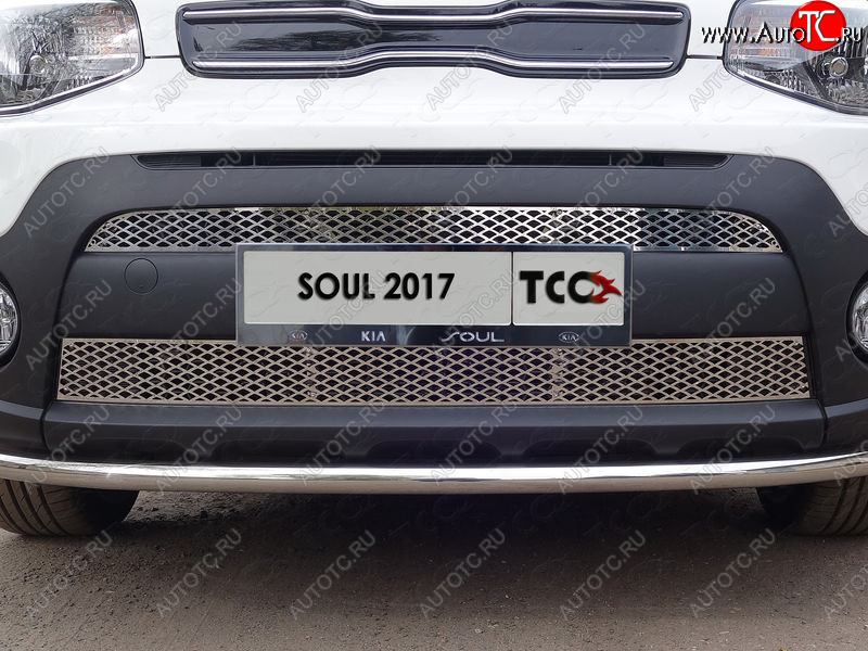 2 769 р. Вставка переднего бампера ТСС Тюнинг  KIA Soul  PS (2017-2019) рестайлинг (лист)  с доставкой в г. Кемерово