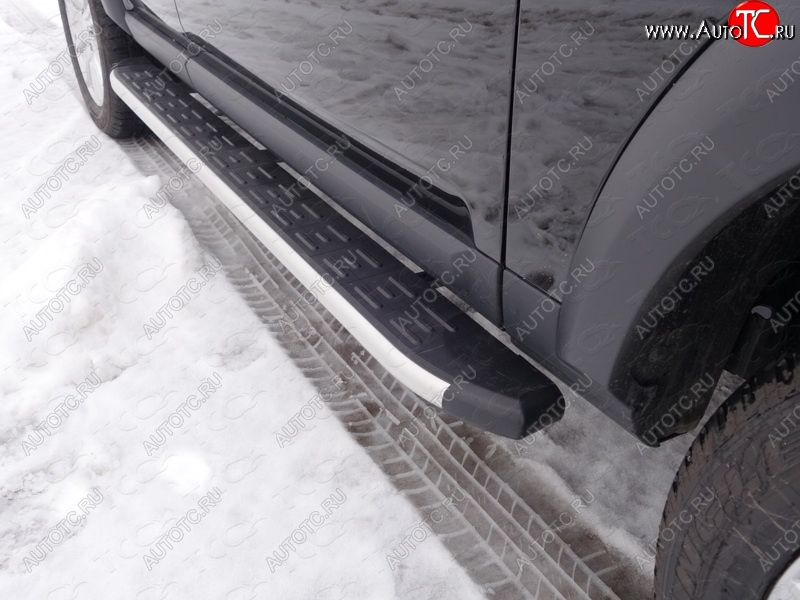 19 999 р. Пороги алюминиевые с пластиковой накладкой ТСС Тюнинг  Land Rover Discovery  4 L319 (2009-2016) (серые)  с доставкой в г. Кемерово