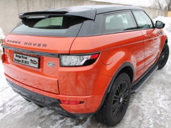 Пороги алюминиевые с пластиковой накладкой ТСС Тюнинг Land Rover Range Rover Evoque  1 L538 (2015-2018) рестайлинг 3 дв. (карбон серые)