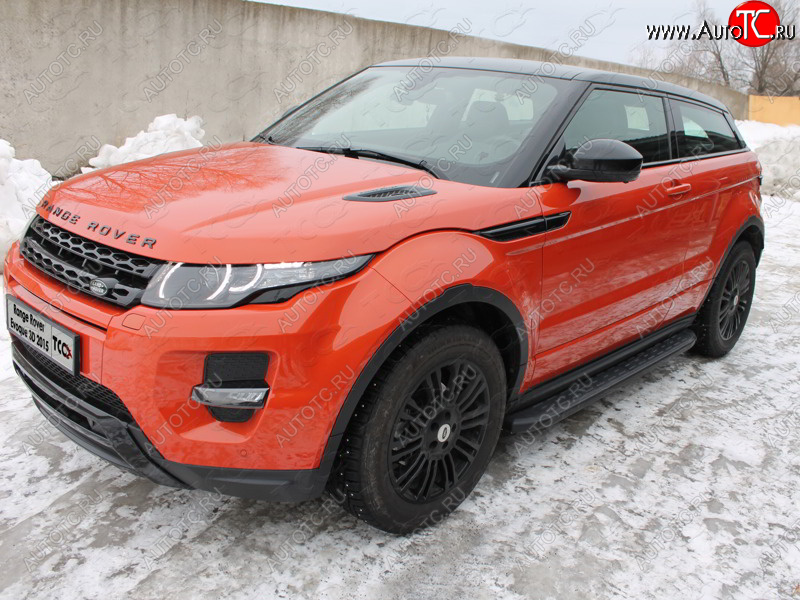 1 000 000 р. Пороги алюминиевые с пластиковой накладкой ТСС Тюнинг  Land Rover Range Rover Evoque  1 L538 (2015-2018) рестайлинг 5 дв. (карбон черные)  с доставкой в г. Кемерово