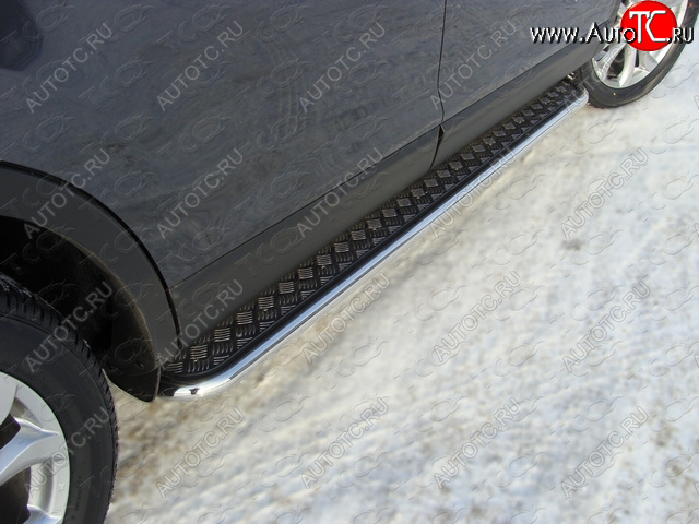 1 000 000 р.  Пороги с площадкой 42,4 мм ТСС Тюнинг  Mazda CX-9  TB (2012-2015) 2-ой рестайлинг (серые)  с доставкой в г. Кемерово